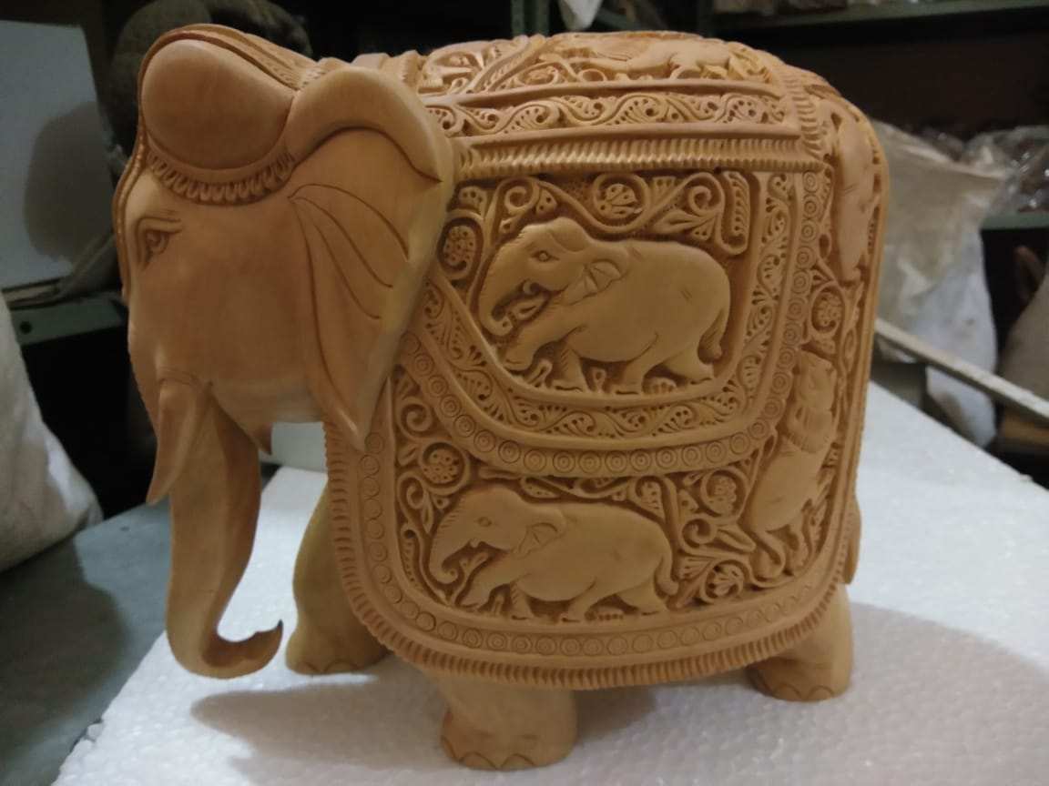 WOODEN CARVING DECORATIVE ELEPHANT